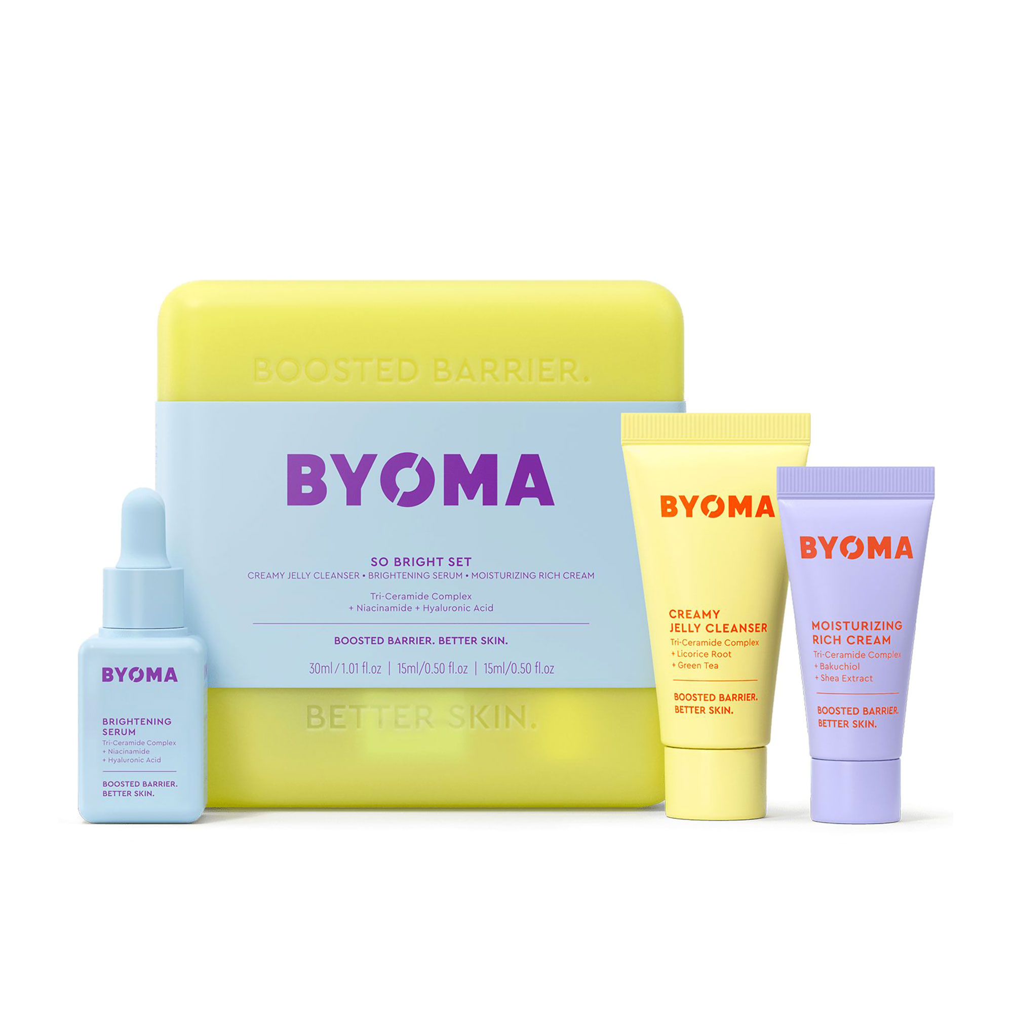 Уцінка! Набір для освітлення обличчя Bayoma So Bright Set (гель для вмивання, 30 мл + сироватка, 15 мл + крем, 15 мл + кейс, 1 шт)